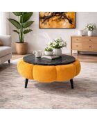 Table basse Papatya 60 marbre orange et noir - 60x44 cm