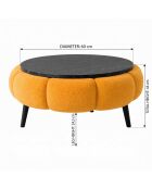 Table basse Papatya 60 marbre orange et noir - 60x44 cm
