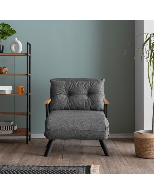 Canapé-lit 1 place Sando Single gris clair - 60x175 cm