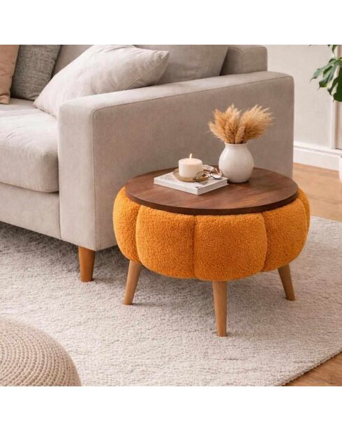 Papatya orangefarbener Beistelltisch - 45x44 cm