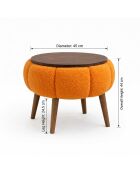 Papatya orangefarbener Beistelltisch - 45x44 cm