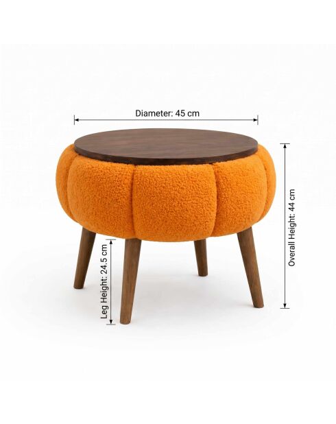 Papatya orangefarbener Beistelltisch - 45x44 cm