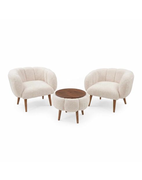 Lotus Wellsoft beige set van schommelstoel en salontafel - 3 stuks