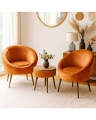 Ensemble fauteuil à oreilles et table à café Lida Babyface orange - 3 pièces