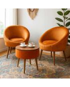 Ensemble fauteuil à oreilles et table à café Lida Babyface orange - 3 pièces