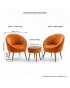 Ensemble fauteuil à oreilles et table à café Lida Babyface orange - 3 pièces