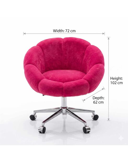 Silla plegable Papatya de metal fucsia - 72x86x62 cm