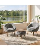 Lida Wellsoft Set mit Ohrensessel und Couchtisch, grau, 3-teilig