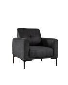 Fauteuil à oreilles Mustang anthracite - 88x86x88 cm