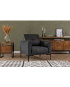Fauteuil à oreilles Mustang anthracite - 88x86x88 cm