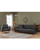 Fauteuil à oreilles Mustang anthracite - 88x86x88 cm