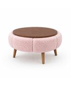 Papatya 60 salontafel roze/walnoot - 60x44 cm