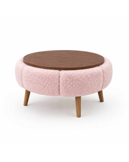 Papatya 60 salontafel roze/walnoot - 60x44 cm