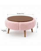 Papatya 60 salontafel roze/walnoot - 60x44 cm