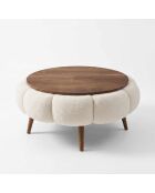 Papatya 60 salontafel wit/walnoot - 60x44 cm