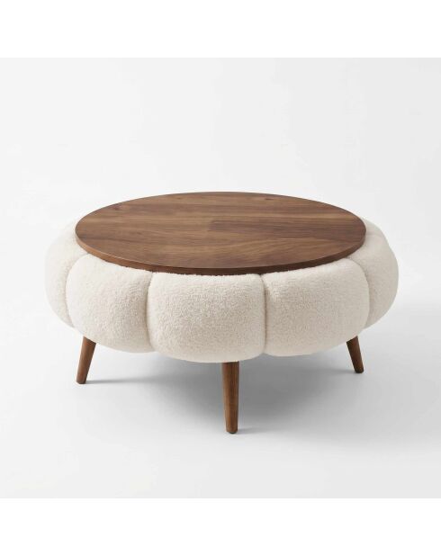Papatya 60 salontafel wit/walnoot - 60x44 cm