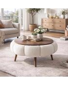 Papatya 60 salontafel wit/walnoot - 60x44 cm