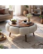 Papatya 60 salontafel wit/walnoot - 60x44 cm