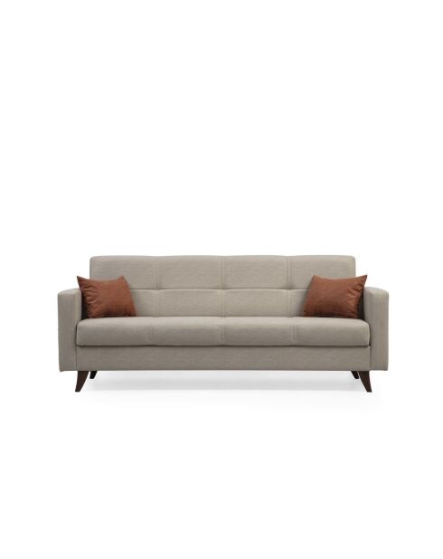 Canapé-lit 3 places Polya beige - 205x86x75 cm