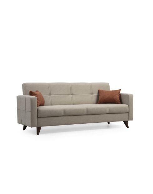 Canapé-lit 3 places Polya beige - 205x86x75 cm