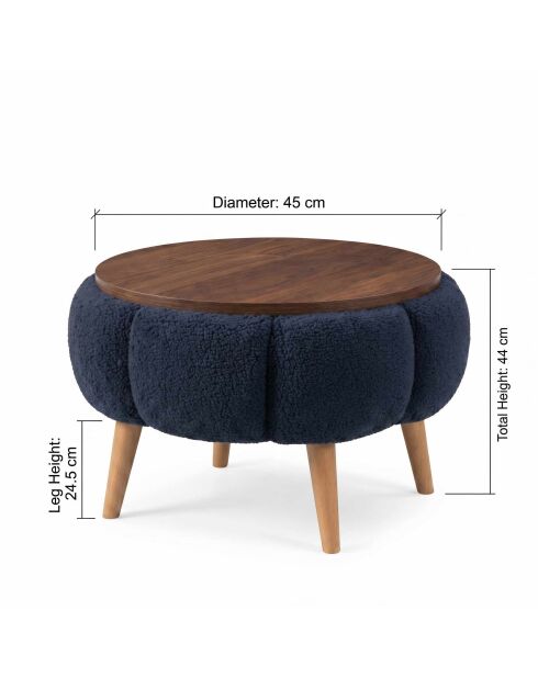 Table d'appoint Papatya anthracite - 45x44 cm