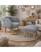 Set aus Ohrensessel und Sitzsack Lotus, 70 x 94 x 42 cm/45 x 45 cm, Grau