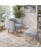 Set aus Ohrensessel und Sitzsack Lotus, 70 x 94 x 42 cm/45 x 45 cm, Grau
