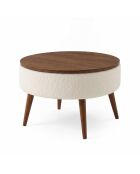 Noya Runder weißer Couchtisch - 60x43 cm