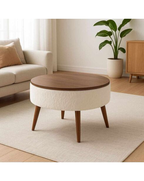 Noya Runder weißer Couchtisch - 60x43 cm