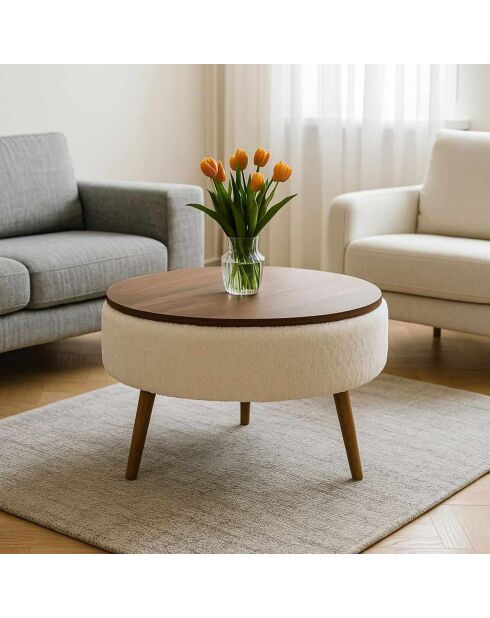 Noya Runder weißer Couchtisch - 60x43 cm