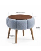 Mesa auxiliar Papatya gris - 45x44 cm