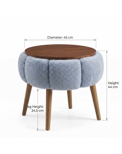 Mesa auxiliar Papatya gris - 45x44 cm