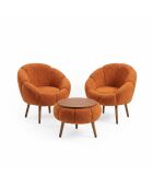 Lida Wellsoft Set aus Ohrensessel und Couchtisch, 3-teilig, orange