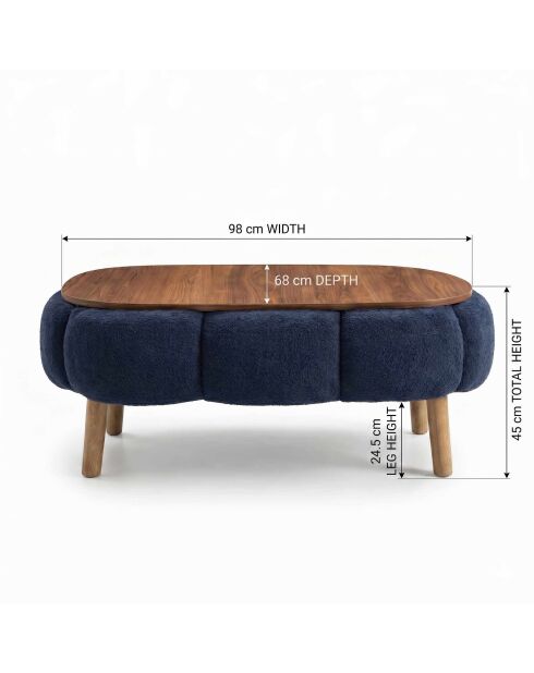 Table basse Papatya anthracite - 98x45x68 cm