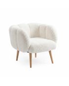 Witte set met vleugelstoel en bijzettafel Lotus - 70x94x42 cm/45x45 cm