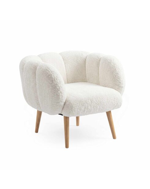Witte set met vleugelstoel en bijzettafel Lotus - 70x94x42 cm/45x45 cm