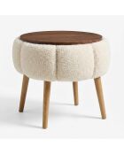 Mesita auxiliar Papatya crema - 45x44 cm