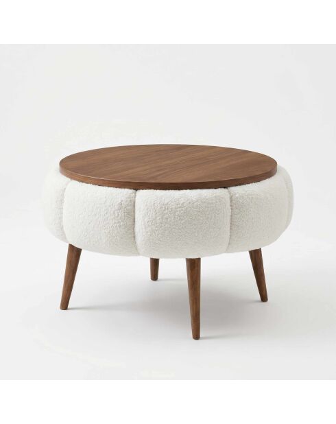 Mesita auxiliar Papatya crema - 45x44 cm