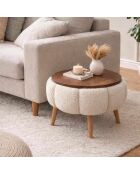 Mesita auxiliar Papatya crema - 45x44 cm