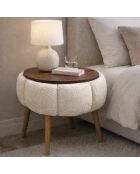 Mesita auxiliar Papatya crema - 45x44 cm