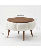 Mesita auxiliar Papatya crema - 45x44 cm