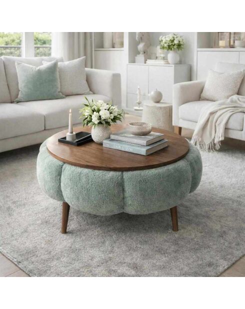 Papatya 60 salontafel groen/walnoot - 60x44 cm