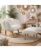 Set aus Ohrensessel und Sitzsack Lotus, 70 x 94 x 42 cm/45 x 45 cm, Weiß