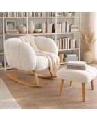 Set aus Ohrensessel und Sitzsack Lotus, 70 x 94 x 42 cm/45 x 45 cm, Weiß