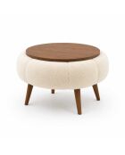 Papatya 60 Couchtisch in Creme/Nussbaum, 60 x 44 cm