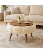 Papatya 60 Couchtisch in Creme/Nussbaum, 60 x 44 cm