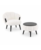 Set aus Ohrensessel und Couchtisch Star weiß, schwarz - 3-teilig