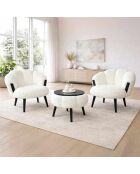 Set aus Ohrensessel und Couchtisch Star weiß, schwarz - 3-teilig