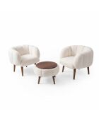 Lotus Wellsoft witte set met vleugelstoelen en salontafel - 3 stuks