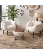 Lotus Wellsoft witte set met vleugelstoelen en salontafel - 3 stuks